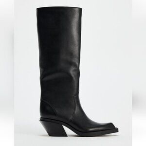 ZARA LEATHER HEELED COWBOY BOOTS